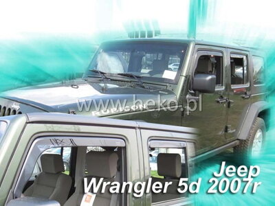 Deflektory Heko - Jeep Wrangler 5-dverový od 2007 (so zadnými)