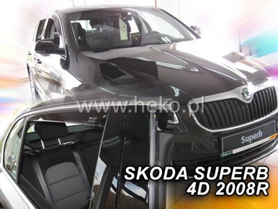 Deflektory Heko - Škoda Superb II Sedan 2008-2015 (so zadnými)