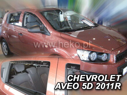 Deflektory Heko - Chevrolet Aveo Hatchback 2011 (so zadnými)