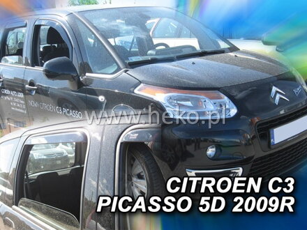 Deflektory Heko - Citroen C3 Picasso od 2009 (so zadnými)