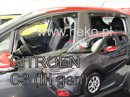 Deflektory Heko - Citroen C3 III 2017-2024 (so zadnými)