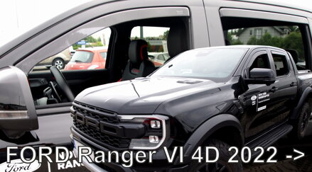 Deflektory Heko - Ford Ranger VI 4-dv od 2022 (so zadnými)
