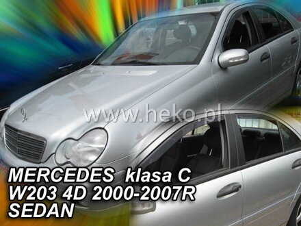 Deflektory Heko - Mercedes C W203 Sedan 2000-2007 (so zadnými)