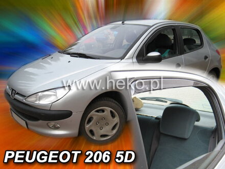 Deflektory Heko - Peugeot 206 od 1998 (so zadnými)