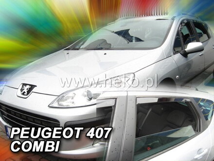 Deflektory Heko - Peugeot 407 Combi od 2004 (so zadnými)