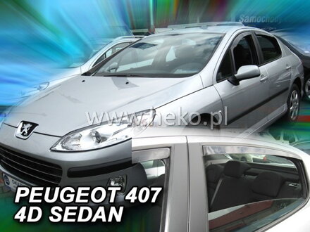 Deflektory Heko - Peugeot 407 Sedan od 2004 (so zadnými)