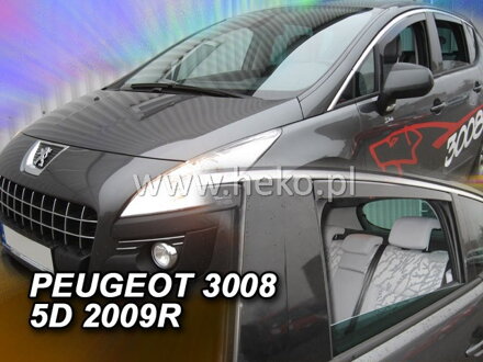 Deflektory Heko - Peugeot 3008 2009-2017 (so zadnými)