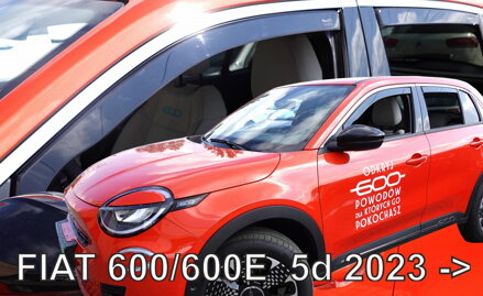 Deflektory Heko - Fiat 600 (aj 600E) od 2023 (so zadnými)