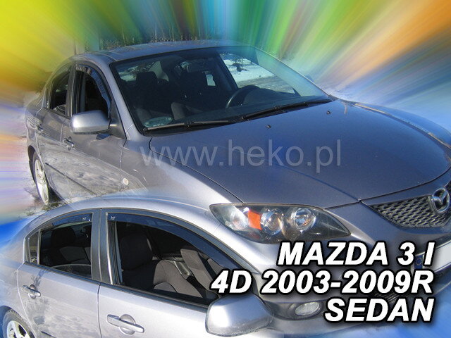 Deflektory Heko - Mazda 3 Sedan 2003-2009 (so zadnými) Deflektory Heko - Mazda 3 Sedan 2003-2009 (so zadnými)