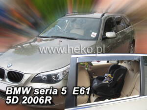 Deflektory Heko - BMW 5 E61 Combi 2004-2010 (so zadnými)