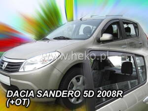 Deflektory Heko - Dacia Sandero / Stepway 2008-2012 (so zadnými)