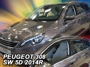 Deflektory Heko - Peugeot 308 II SW 2014-2021 (so zadnými)