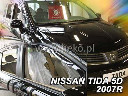 Deflektory Heko - Nissan Tiida Hatchback od 2007 (so zadnými)