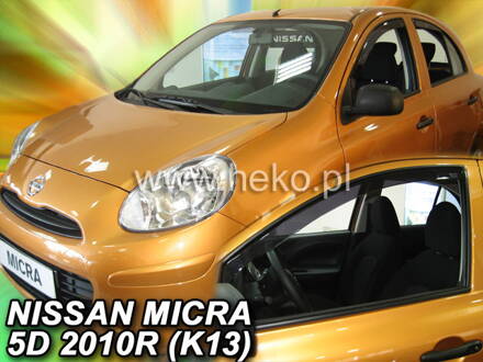 Deflektory Heko - Nissan Micra K13 5-dverový 2010-2017