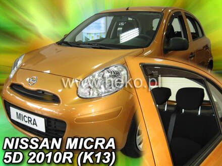 Deflektory Heko - Nissan Micra K13 5-dverový 2010-2017 (so zadnými)